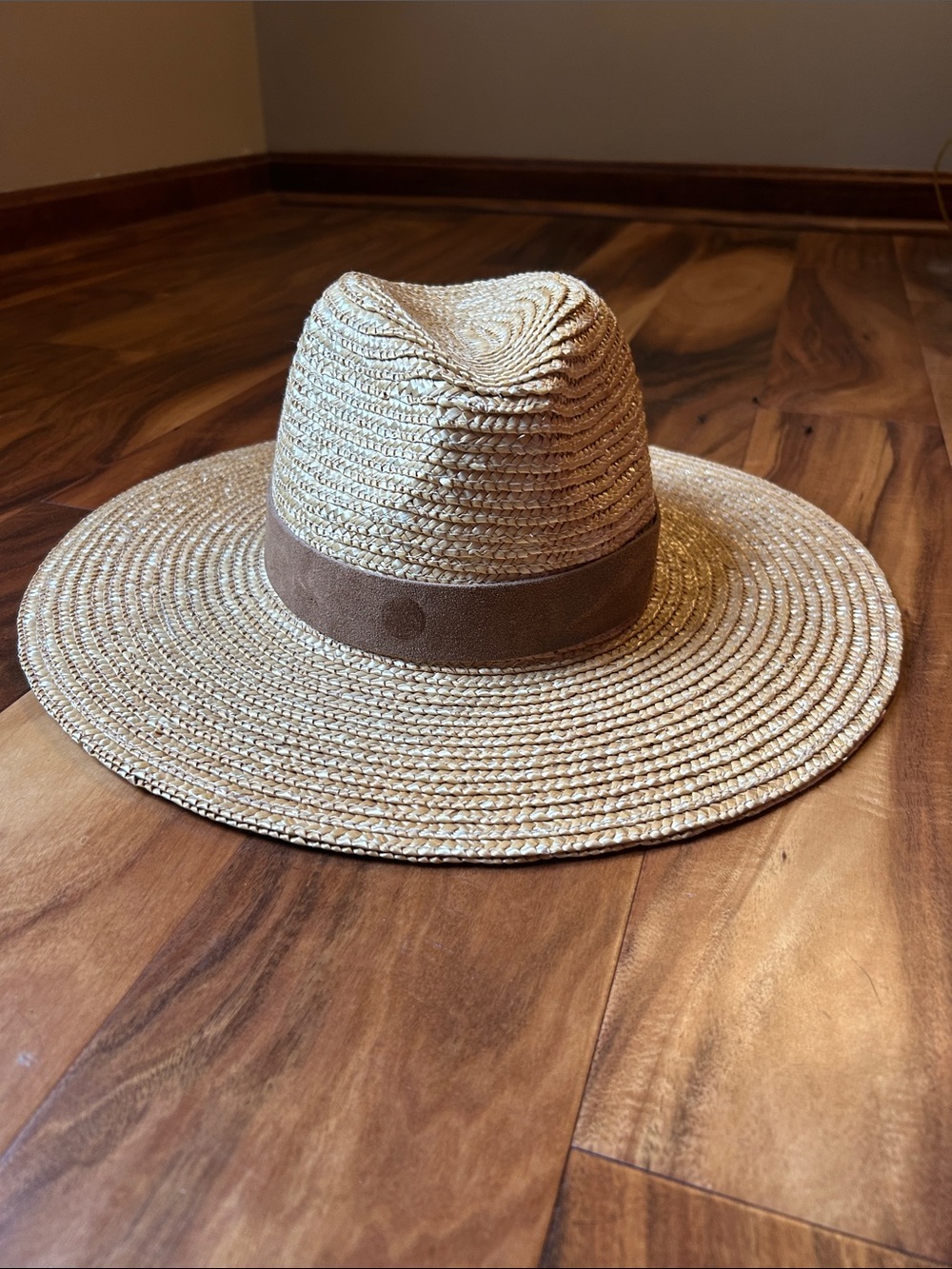 GIGI PIP Natural Straw Fedora with Brown Band